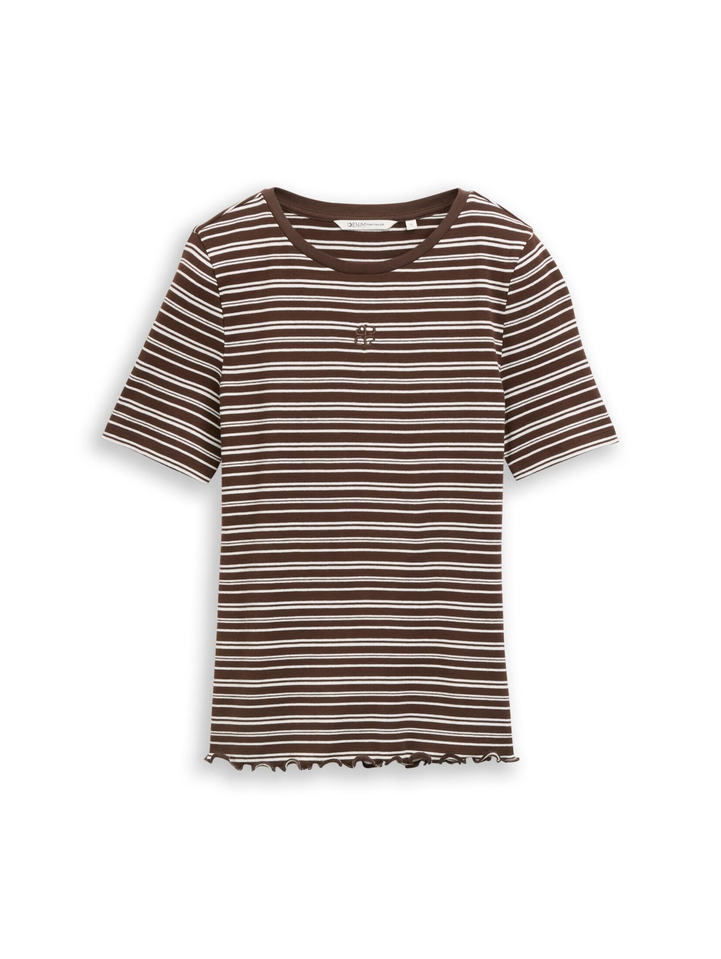 TOM TAILOR DENIM T-Shirt in Braun: Vorderseite