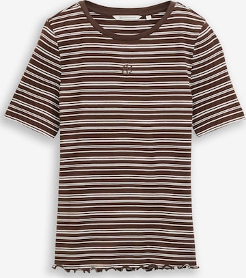 TOM TAILOR DENIM T-Shirt in Braun: Vorderseite
