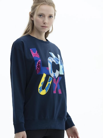 SCR. Athletic Sweater 'ILONA' in Blue
