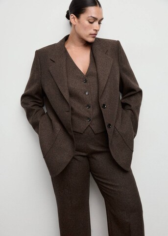 MANGO Wide leg Pleated Pants 'Piper' in Brown