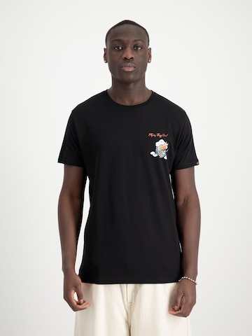 T-Shirt ALPHA INDUSTRIES en noir : devant