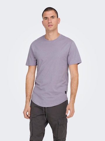 Only & Sons Regular fit T-shirt 'Matt' i lila: framsida