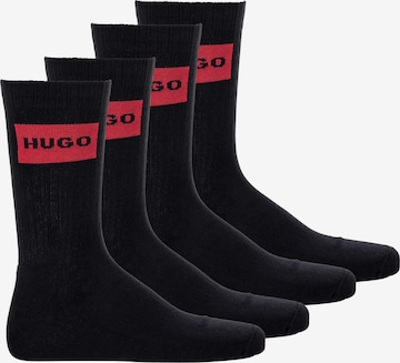 HUGO Red Socks in Black: front