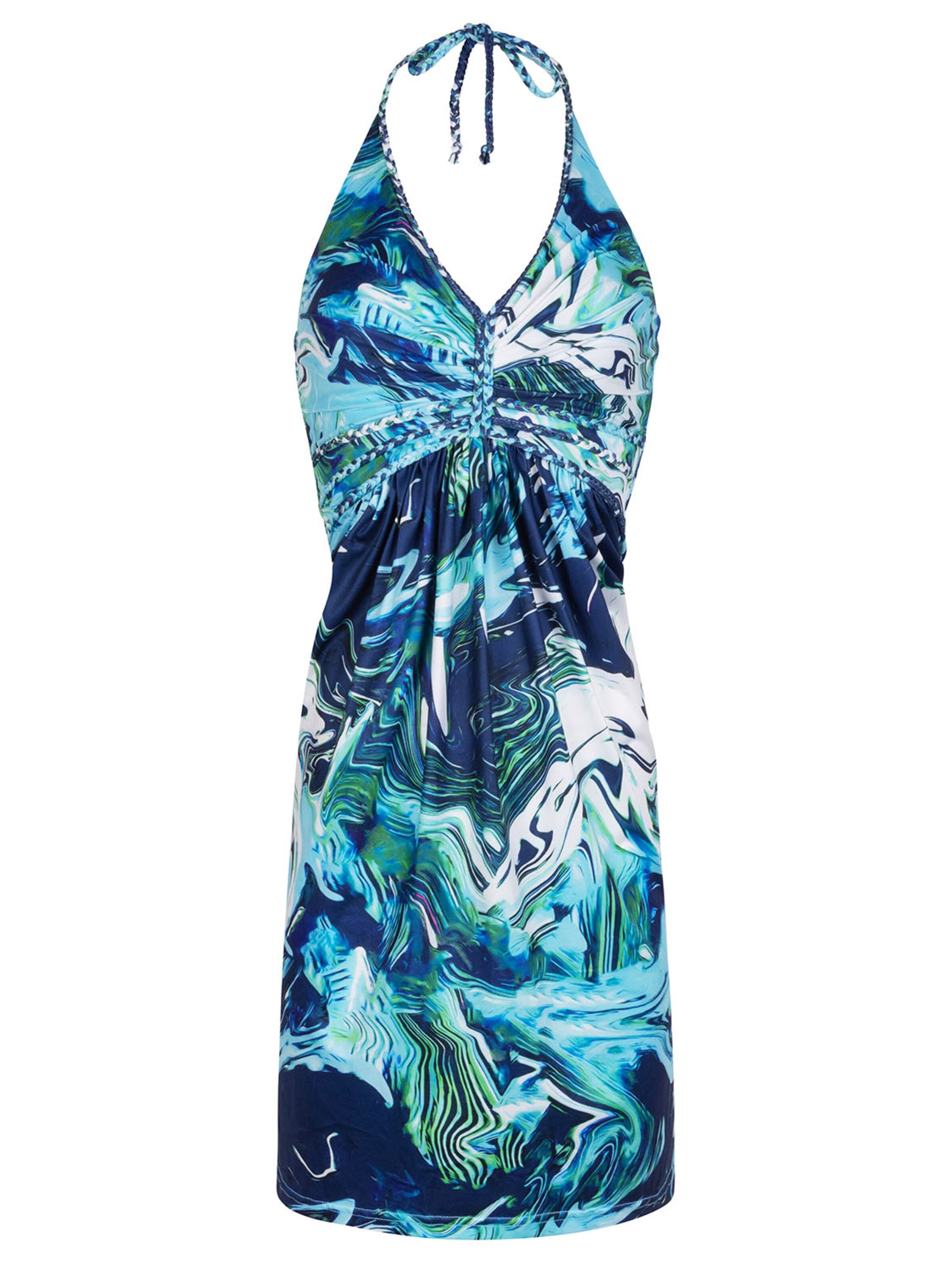 Chic by Lirette Jurk 'Short halter dress Chikitu' in Blauw: voorkant