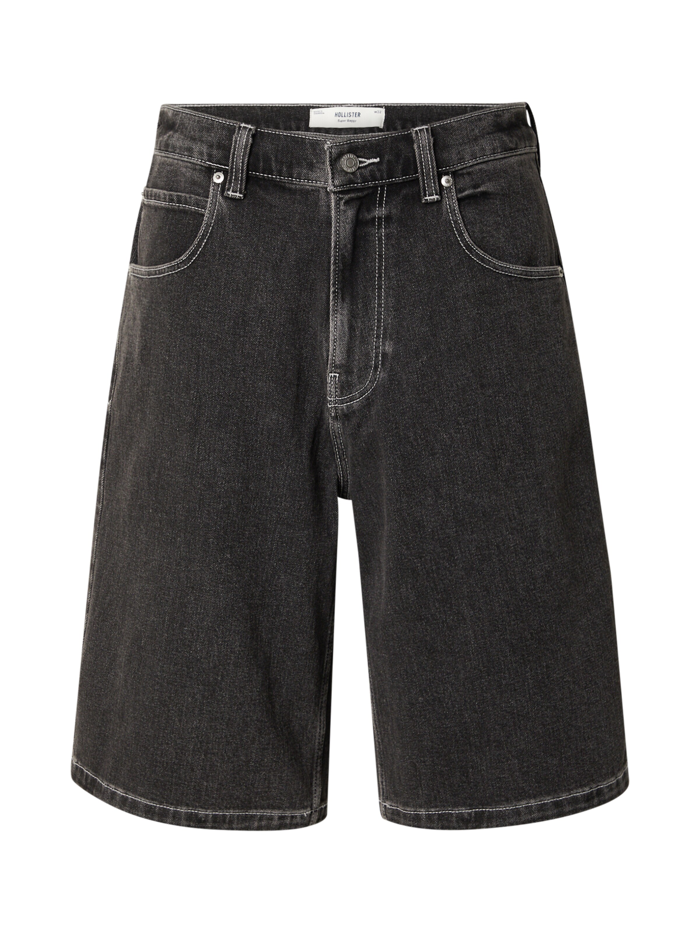 HOLLISTER Baggy Τζιν σε μαύρο: μπροστά