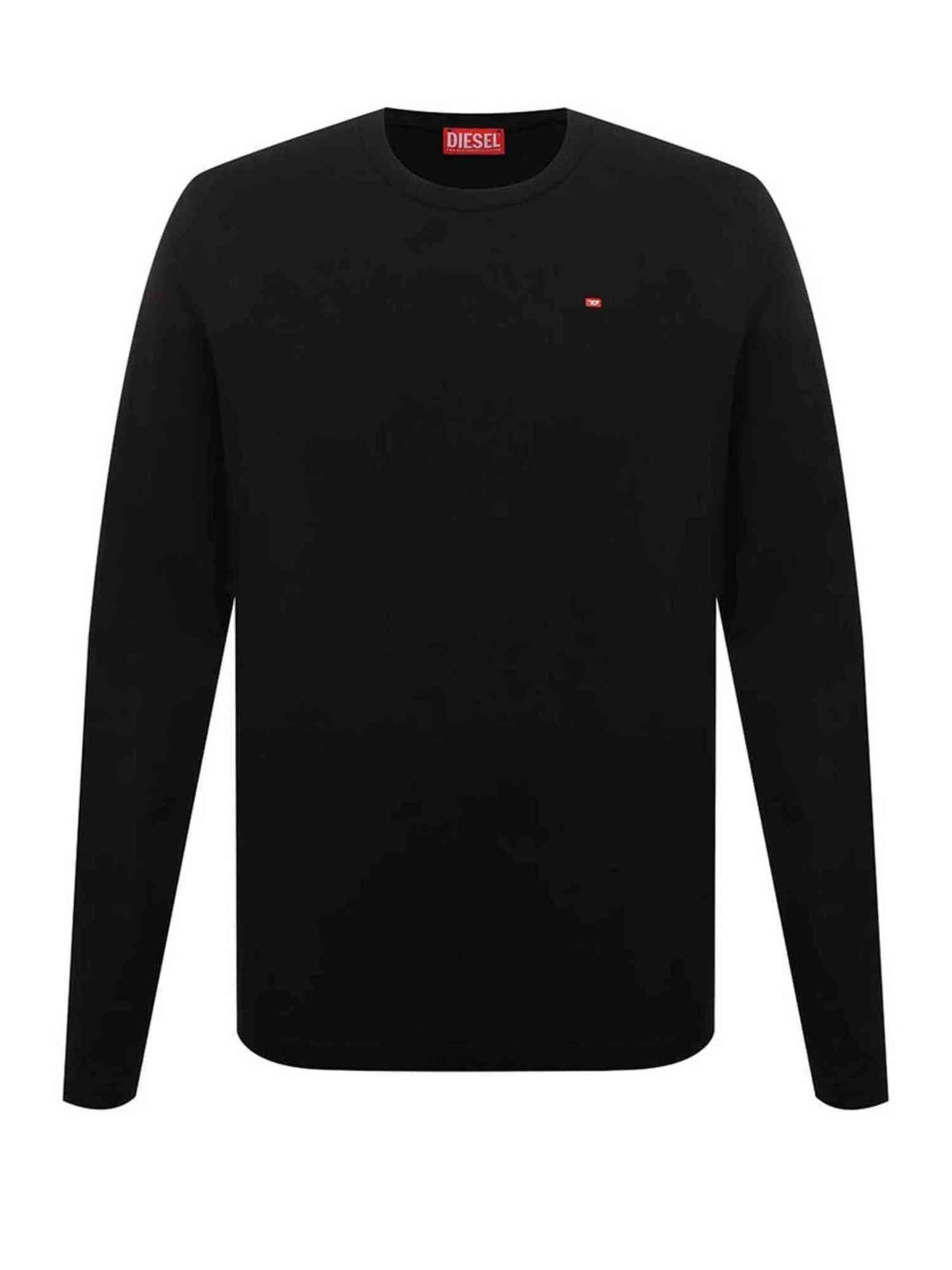 DIESEL Shirt 'T-DIEGOR-LS-MICRODIV' in Black: front