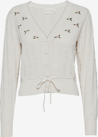 Atelier Rêve Knit Cardigan in Beige: front