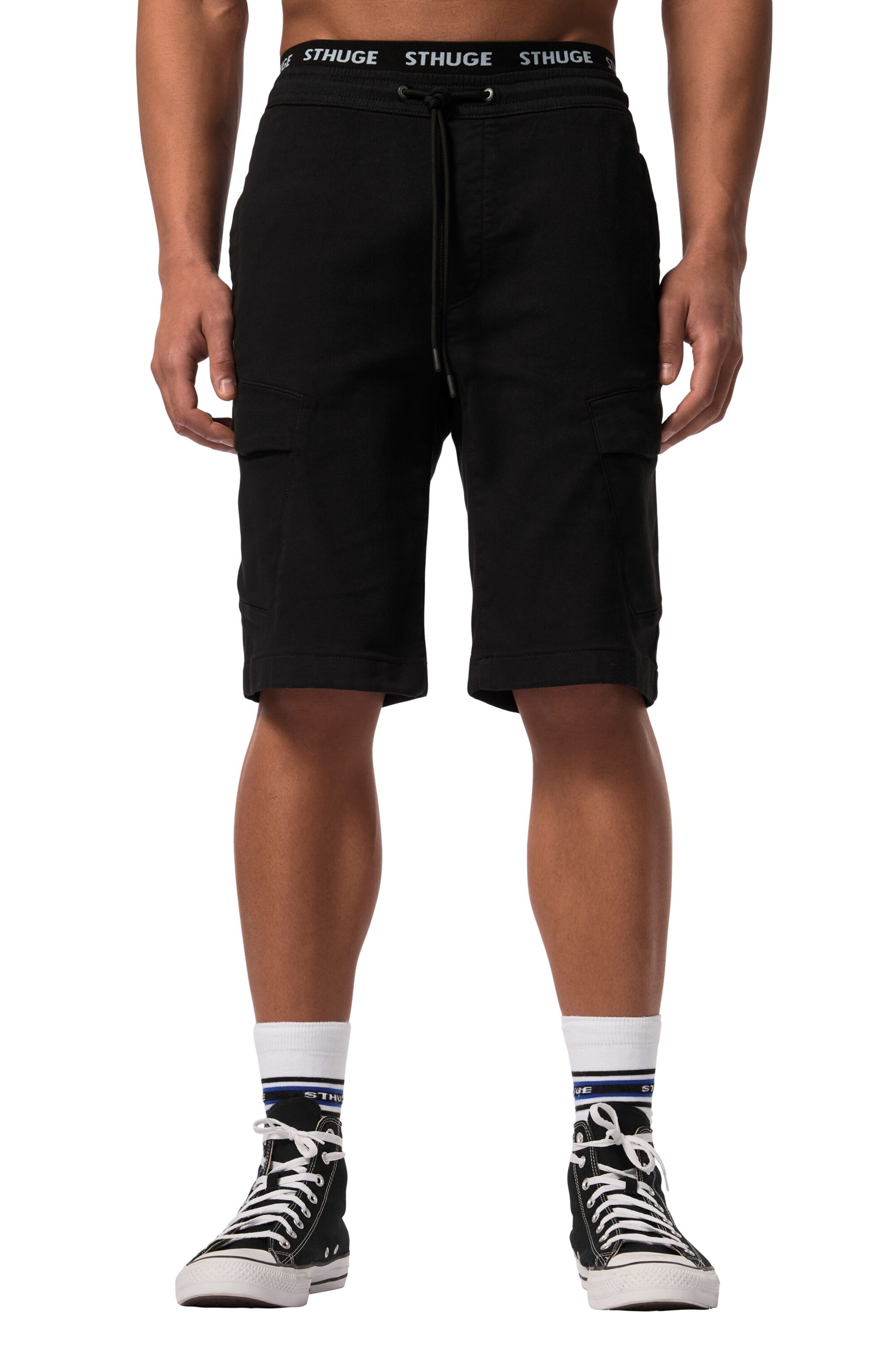 STHUGE Regular Hose in Schwarz: Vorderseite