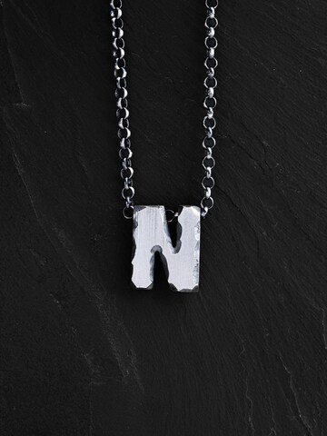 REYTEL Necklace 'Letter N' in Silver