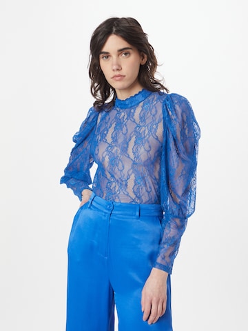 co'couture Blouse 'Leena' in Blauw: voorkant