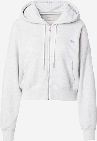 Abercrombie & Fitch Zip-Up Hoodie 'SUNDAY' in Grey: front