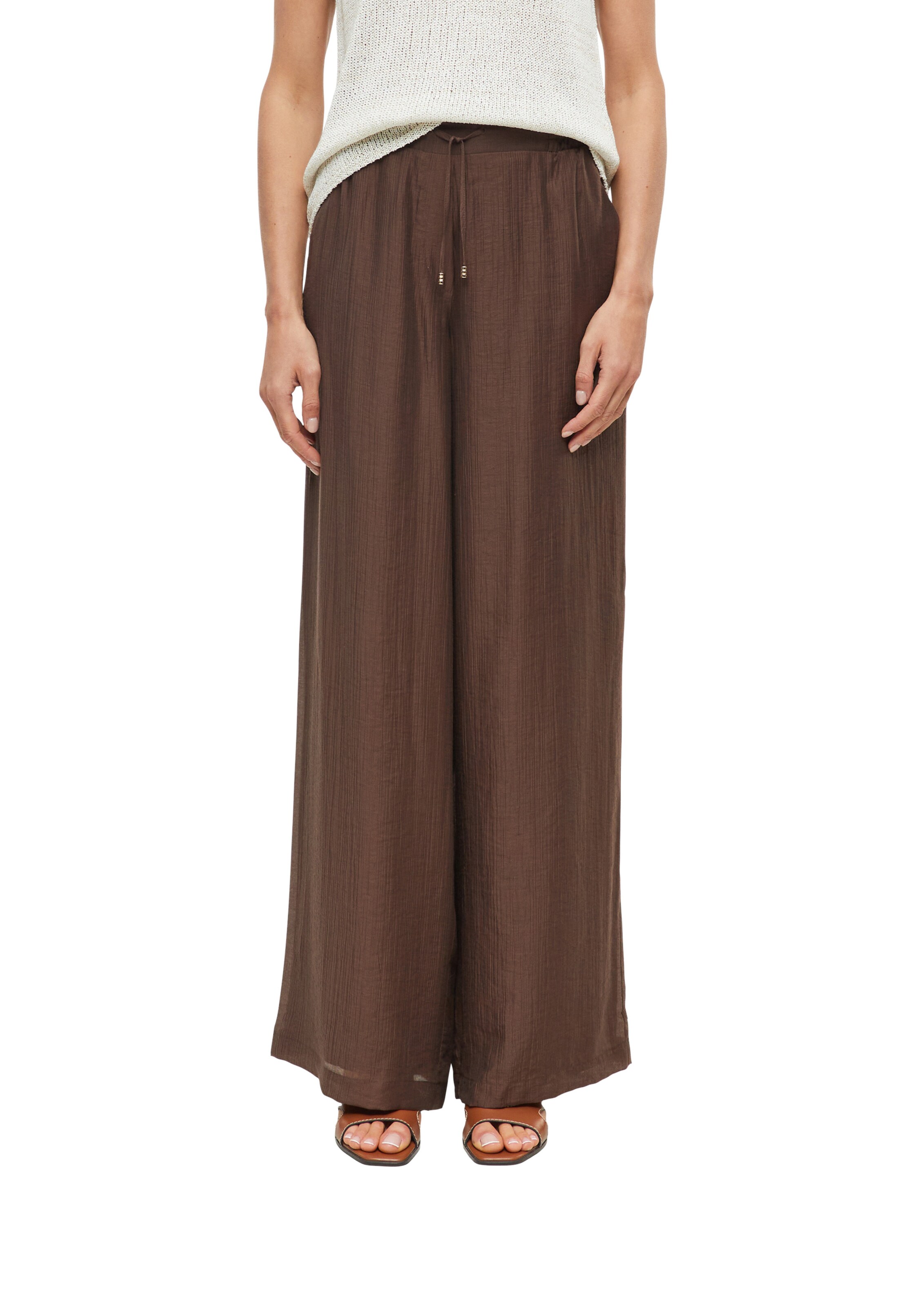 Wide Leg Pantalon s.Oliver en marron : devant
