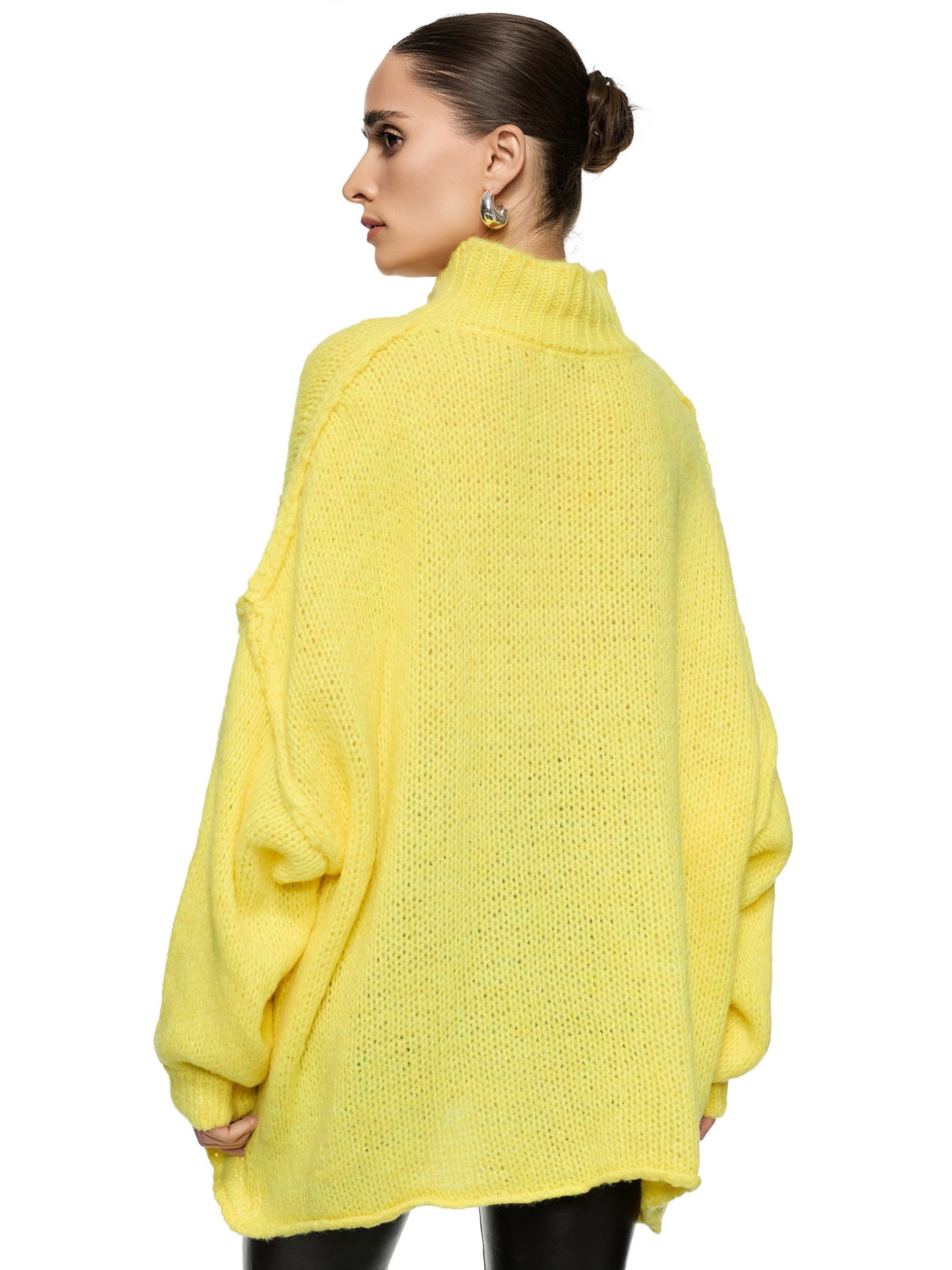 Worldclassca Oversized Sweater 'Strickpullover Oversized mit Stehkragen' in Yellow