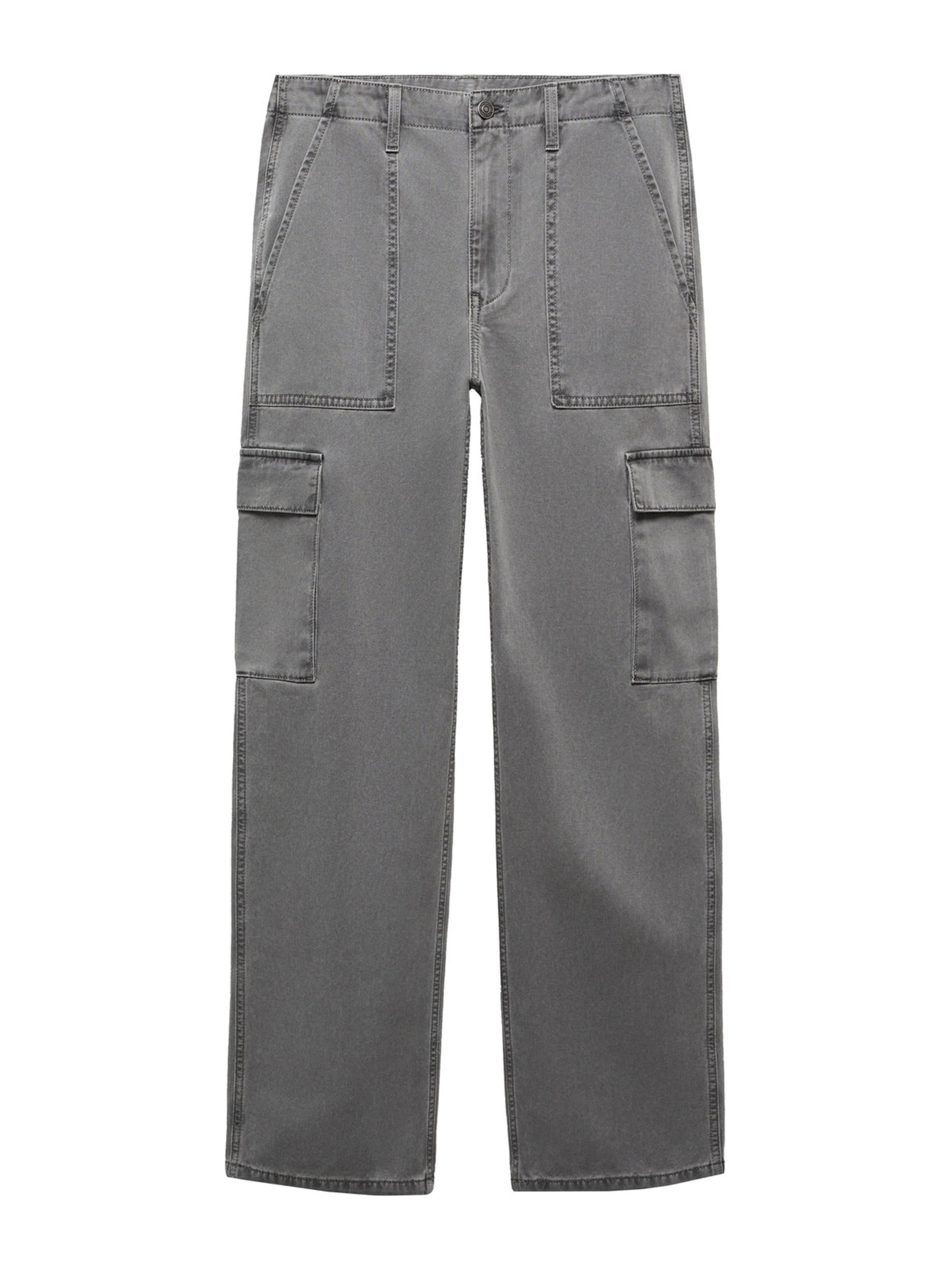 MANGO Regular Cargo Jeans in Grey: front