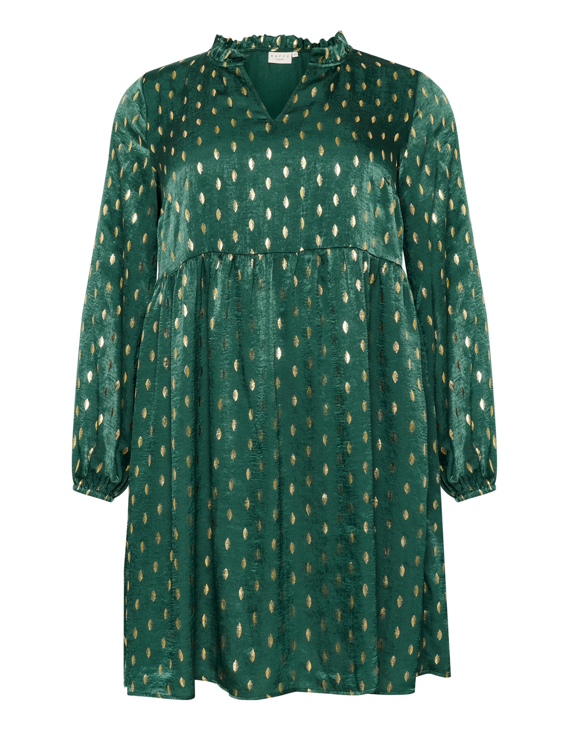 KAFFE CURVE Jurk 'Sofia' in Groen: voorkant