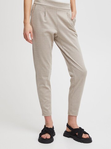 ICHI Slimfit Chino ' KATE ' in Beige: voorkant