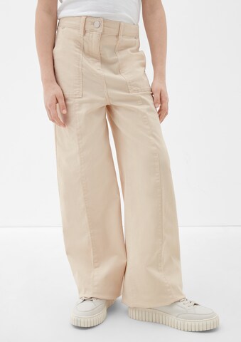 s.Oliver Wide leg Jeans in Beige: front