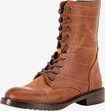 INUOVO Lace-Up Ankle Boots in Brown: front