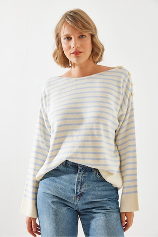 Pull-over Bianco Lucci en beige : devant