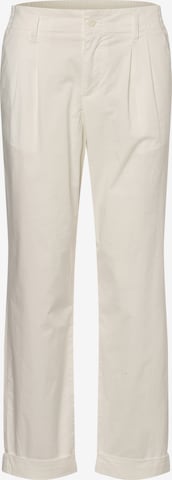 Marie Lund Pleat-Front Pants in Beige: front