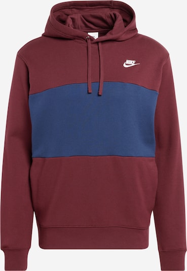 Nike Sportswear Majica | mornarska / vinsko rdeča / bela barva, Prikaz izdelka