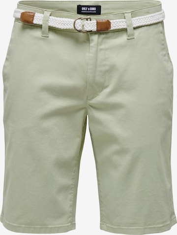 regular Pantaloni chino 'WILL' di Only & Sons in verde: frontale