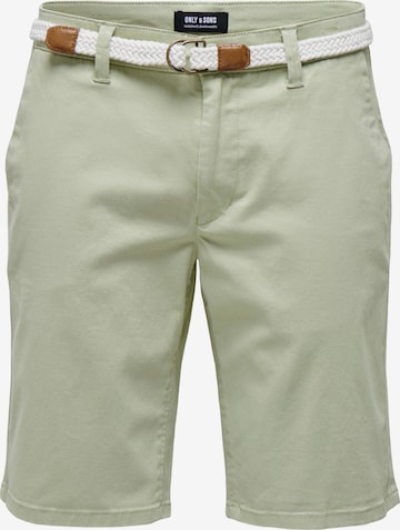 Only & Sons - Regular Calças chino 'WILL' em verde: frente