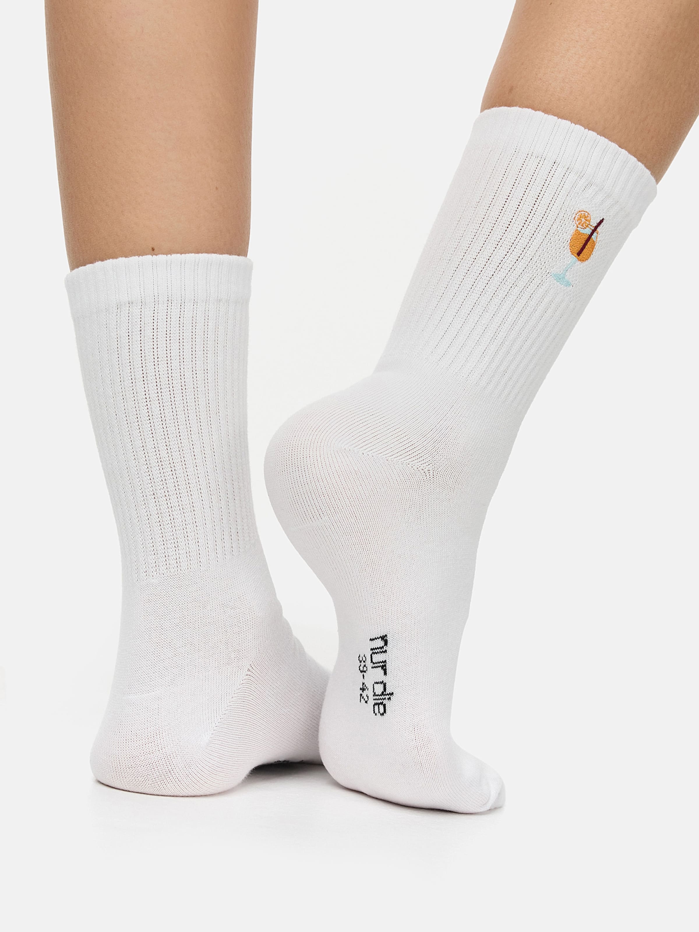 Chaussettes ' Good Vibes Motiv Statement Socken Tennissocken ' Nur Die en blanc