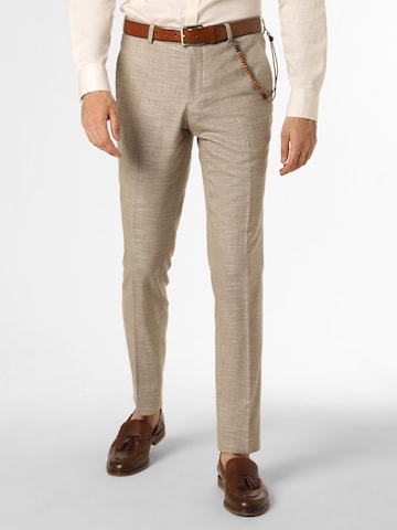 Regular Pantalon à plis 'Mitch' Finshley & Harding en beige : devant