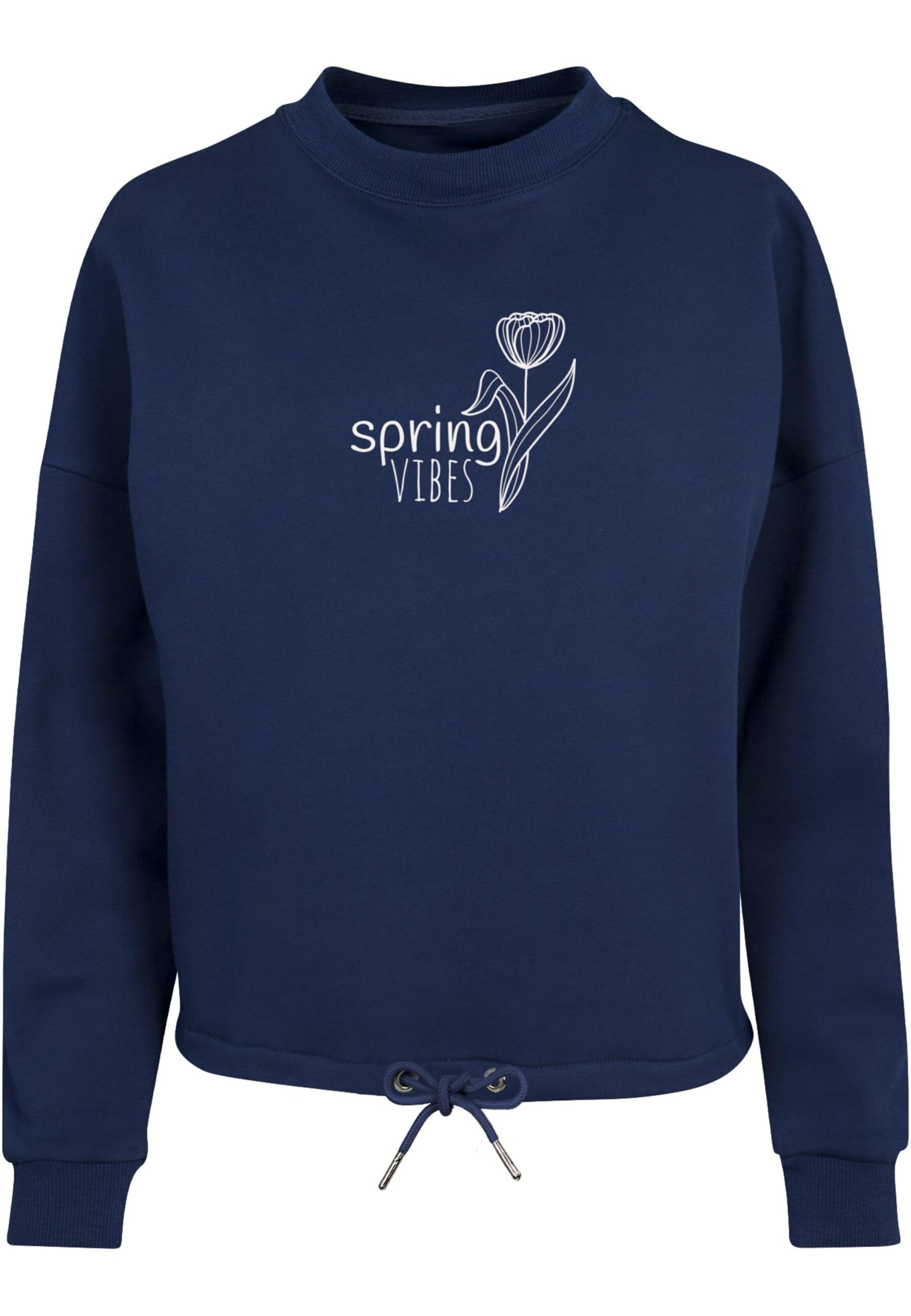 Merchcode Sweatshirt 'Spring-Vibes' in Blauw: voorkant