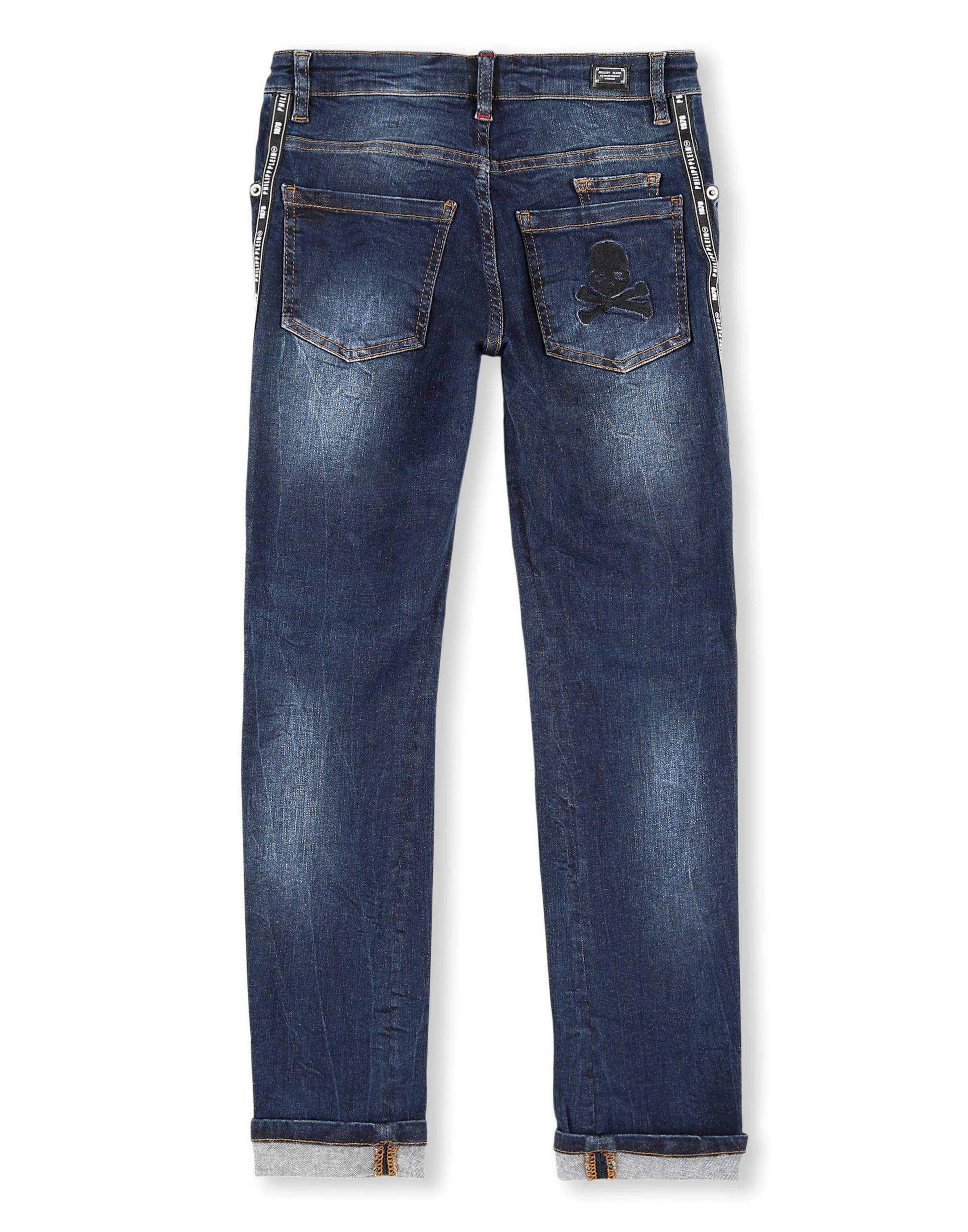 Philipp Plein Regular Jeans 'Skull' in Blau