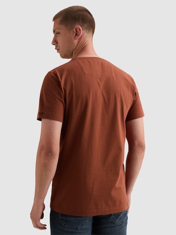 PME Legend Paita 'American Classic T-shirt in cotton with stretch' värissä ruskea