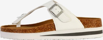 terre de marins - Zapatos abiertos 'Rhodas Leder-Pantoletten' en blanco: frente