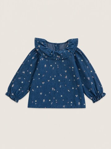 LouieLouie Bluse 'Elinor Ruffle Denim Forget-me-not' i blå: forside