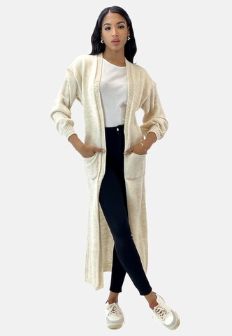 Elara Knitted coat in Beige: front