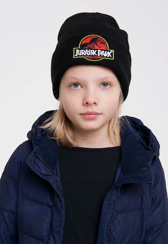 LOGOSHIRT Beanie 'Jurassic Park' in Black: front