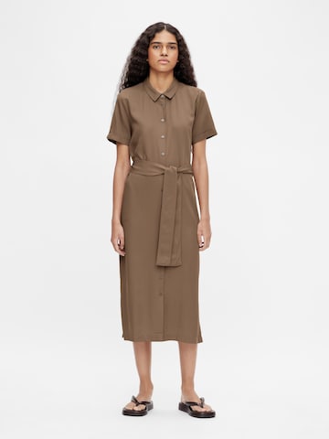 OBJECT Skjortklänning 'Isabella' i brun: framsida