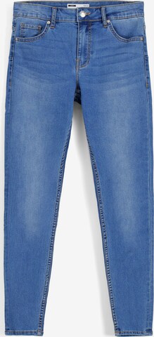 Bershka Skinny Jeans in Blauw: voorkant