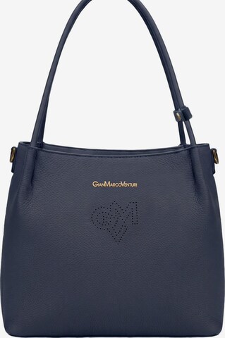Borsa a spalla 'Borsa a Spalla Gianmarco Venturi PVC con Cuore Strass' di GianMarco Venturi in blu: frontale