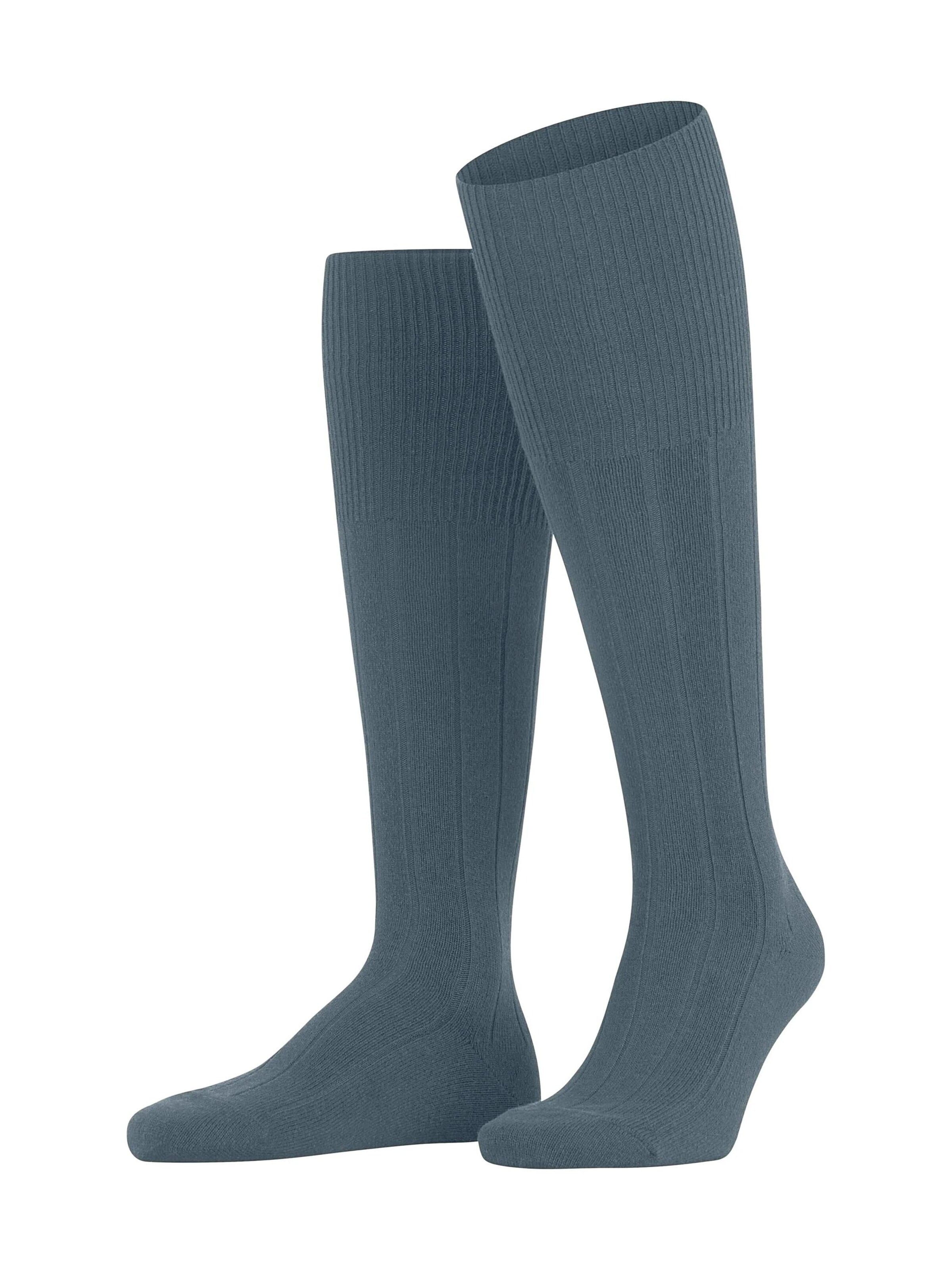 FALKE Knee High Socks 'Lhasa Rib' in Blue: front