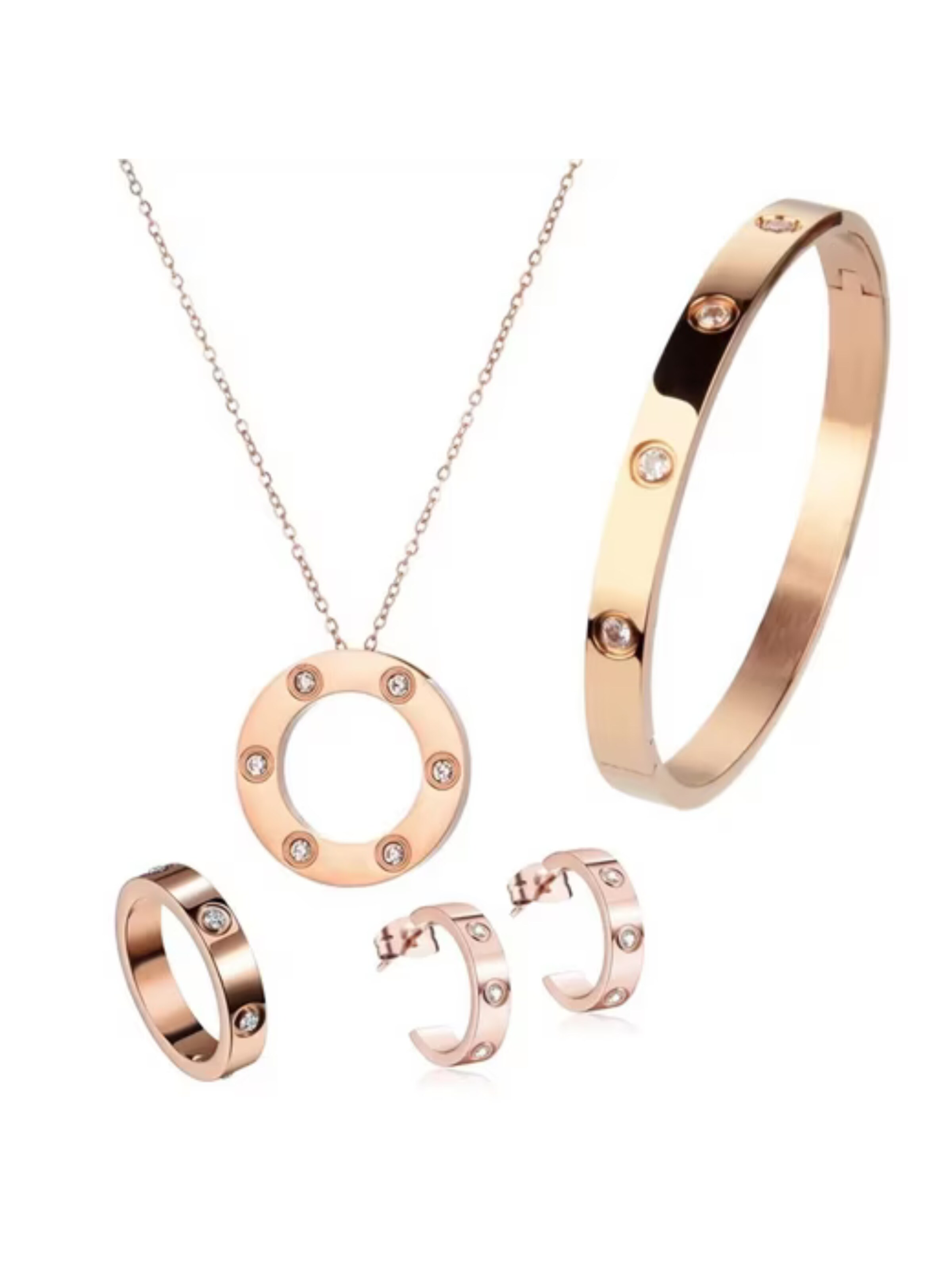 ROUGEMONT Jewellery Jewelry Set 'Damen Schmuckset Monte Carlo' in Gold: front