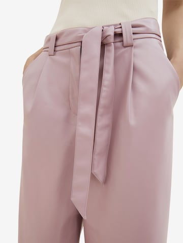 TOM TAILOR Loose fit Pleat-front trousers in Purple