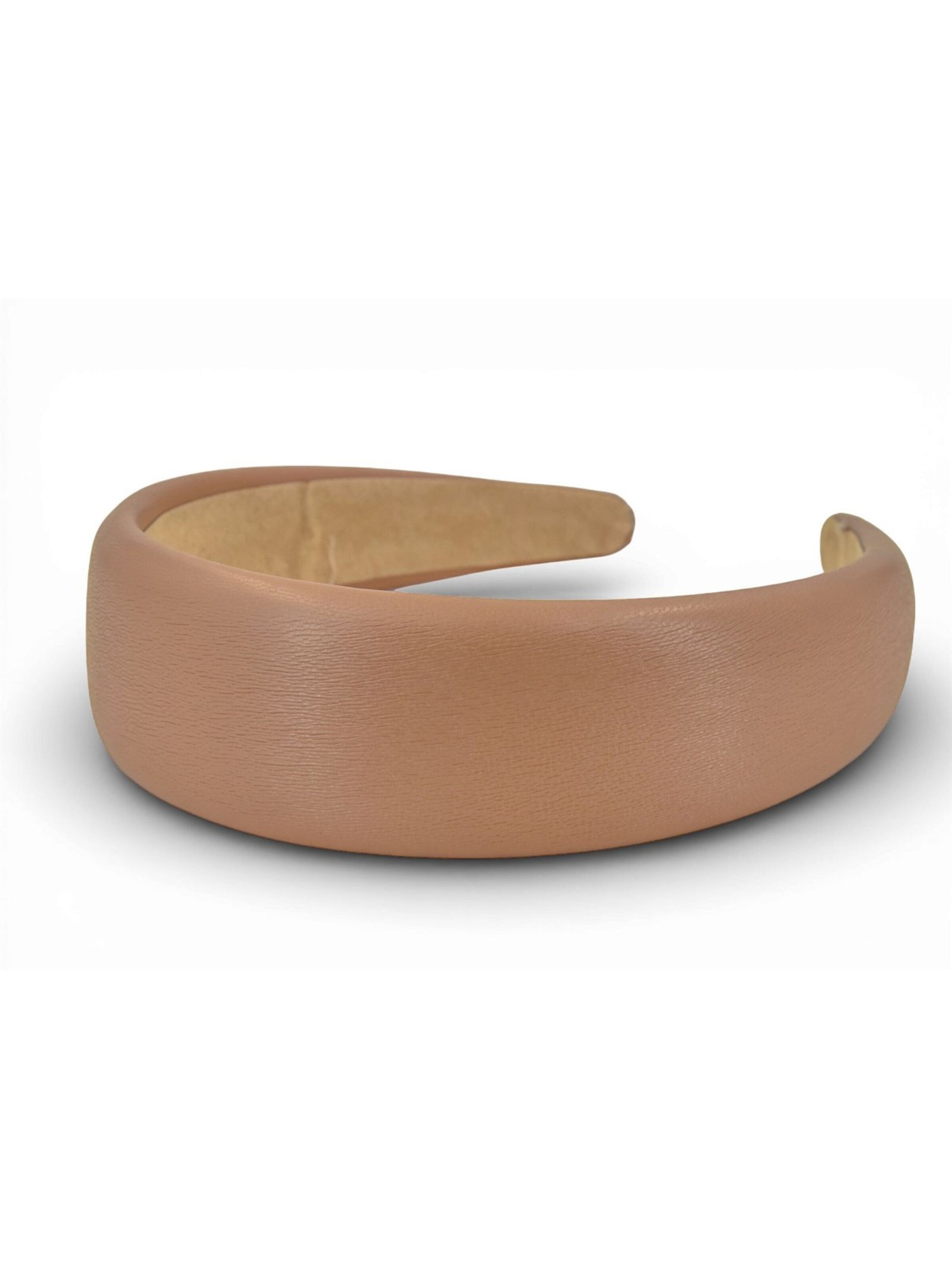 styleBREAKER Hair jewelry 'Haarreif Kunstleder Optik Breit' in Brown: front