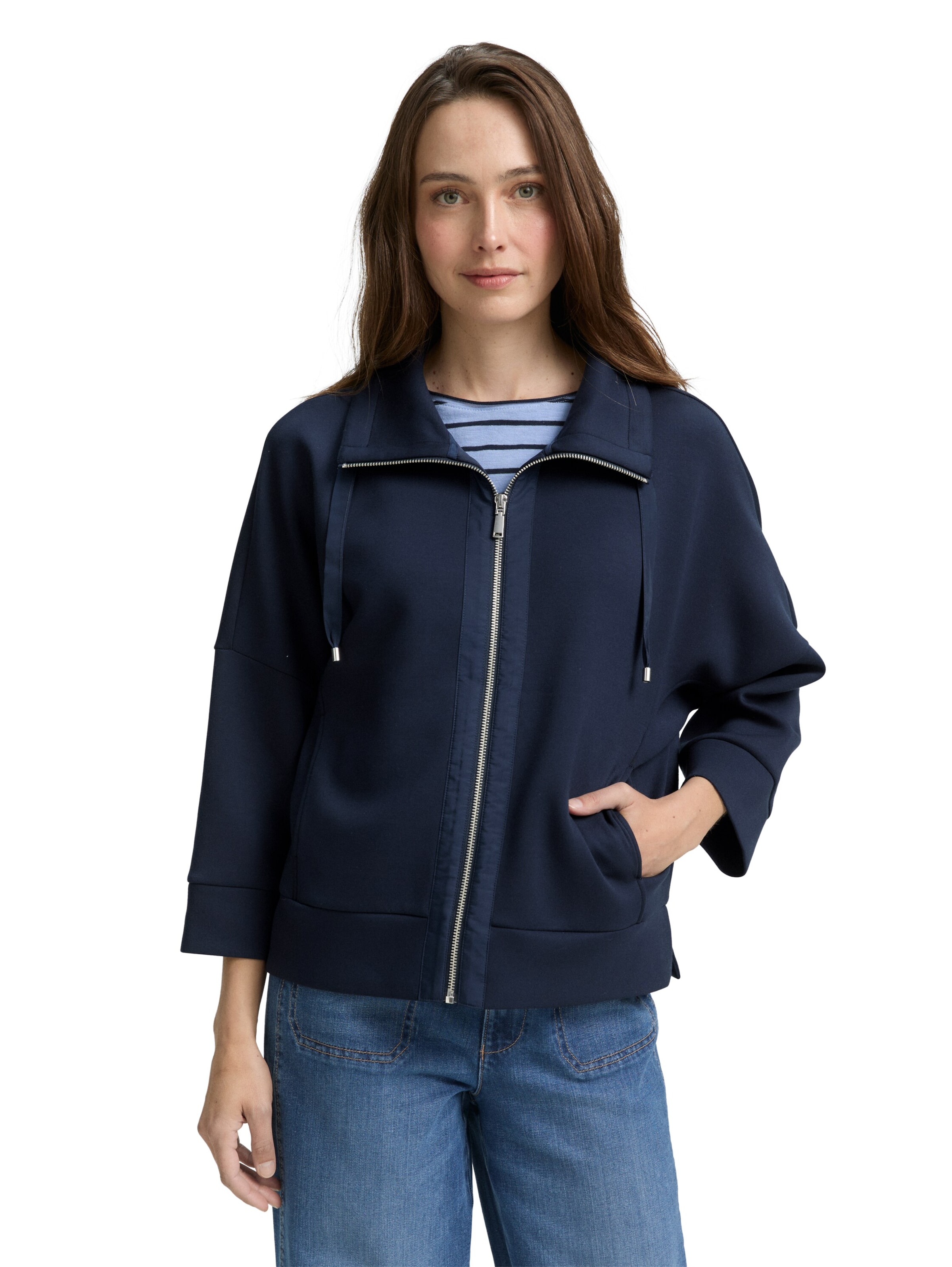 Veste de survêtement TOM TAILOR en bleu : devant