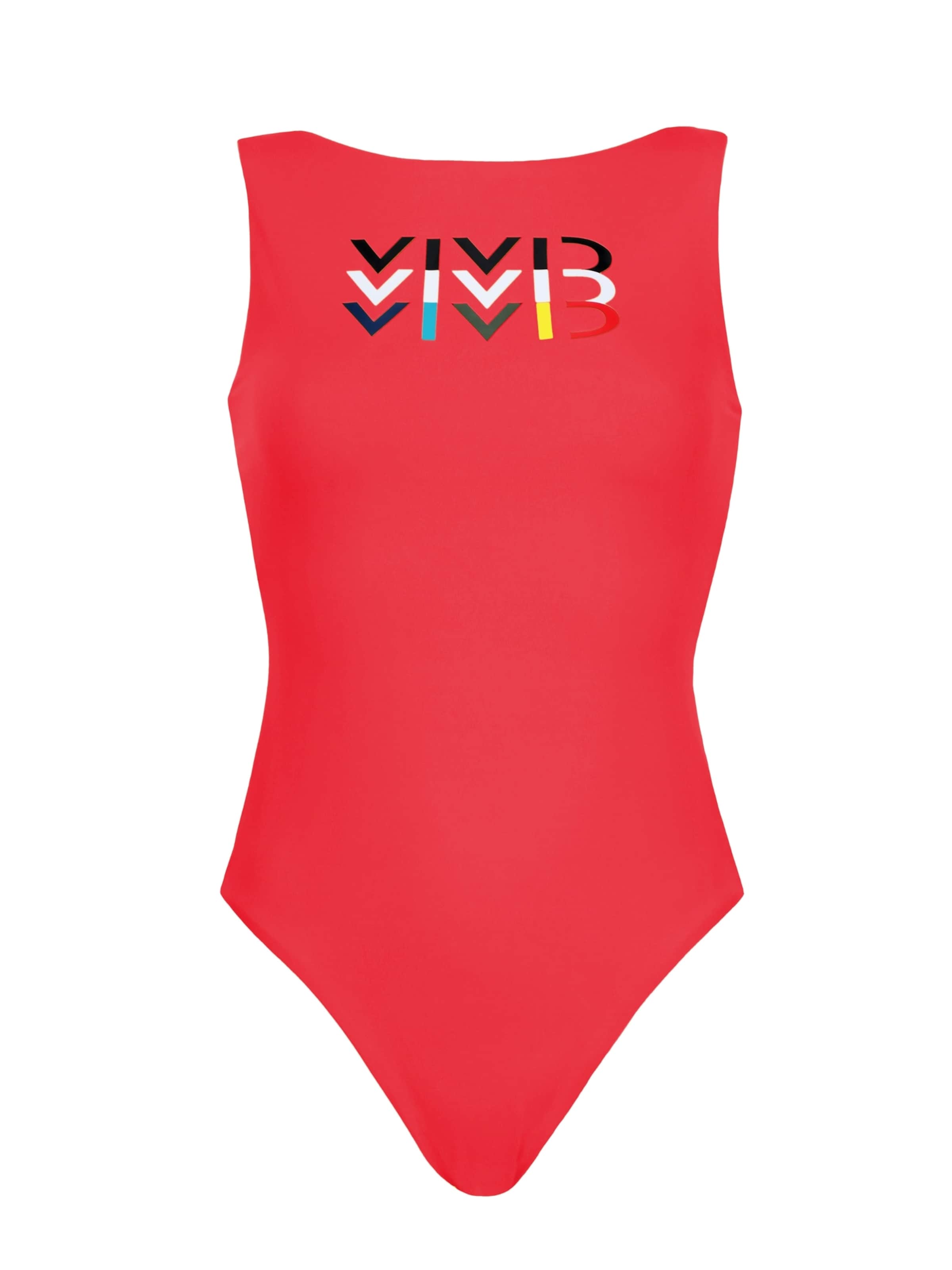VIVID High neck Plavky – červená: přední strana