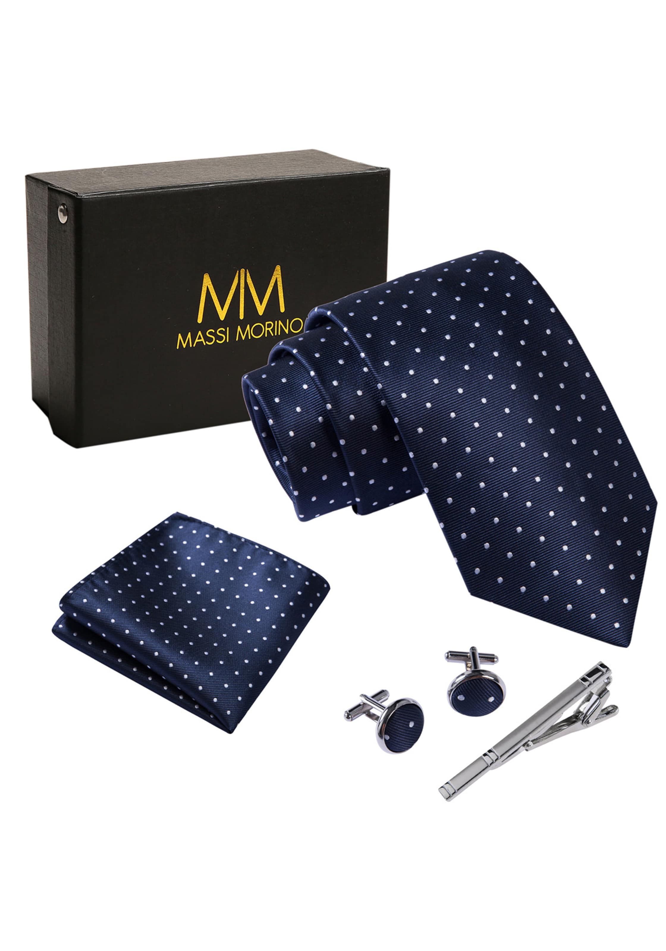 Massi Morino Krawatte in Blau: Vorderseite