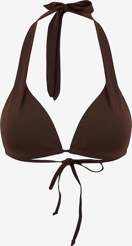 Trendyol Triangle Bikini Top in Brown: front