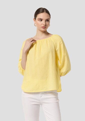 comma casual identity Blouse in Geel: voorkant