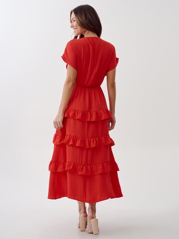 Tussah Dress in Red: back