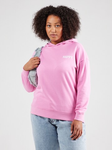 ONLY Carmakoma Sweatshirt 'CARKACEY' in Pink